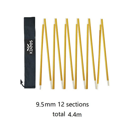 1pcs Xbees Tent Pole 8.5/9.5/11mm Camping Aluminum Alloy Tent Pole 360/400/440CM Camping Essential Accessories