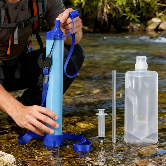 Portable Emergency Survival Water Filter Straw, Physical Purification Drinking Straw for Camping & Hiking
