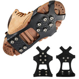 Ice & Snow Grippers with 10 Stainless Steel Spikes | Anti-Slip Traction Crampons for Shoes