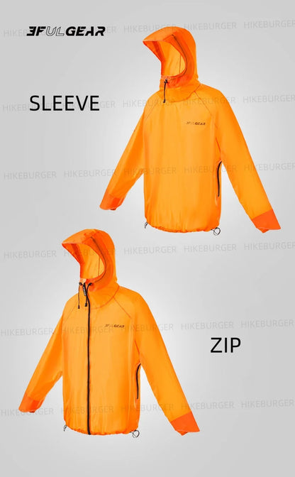3F UL GEAR QingSuo Spilt Rain Poncho Outdoor Ultralight Sleeve Rain Coats 15D Nylon Waterproof Hiking Cycling Mountaineering
