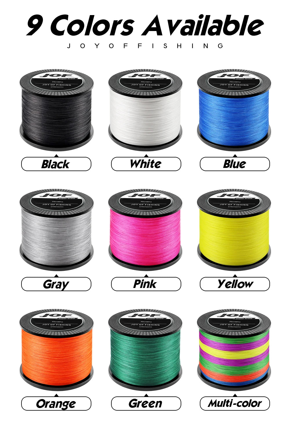 JOF 8 Strand and 4 Strand PE Braided Fishing Line