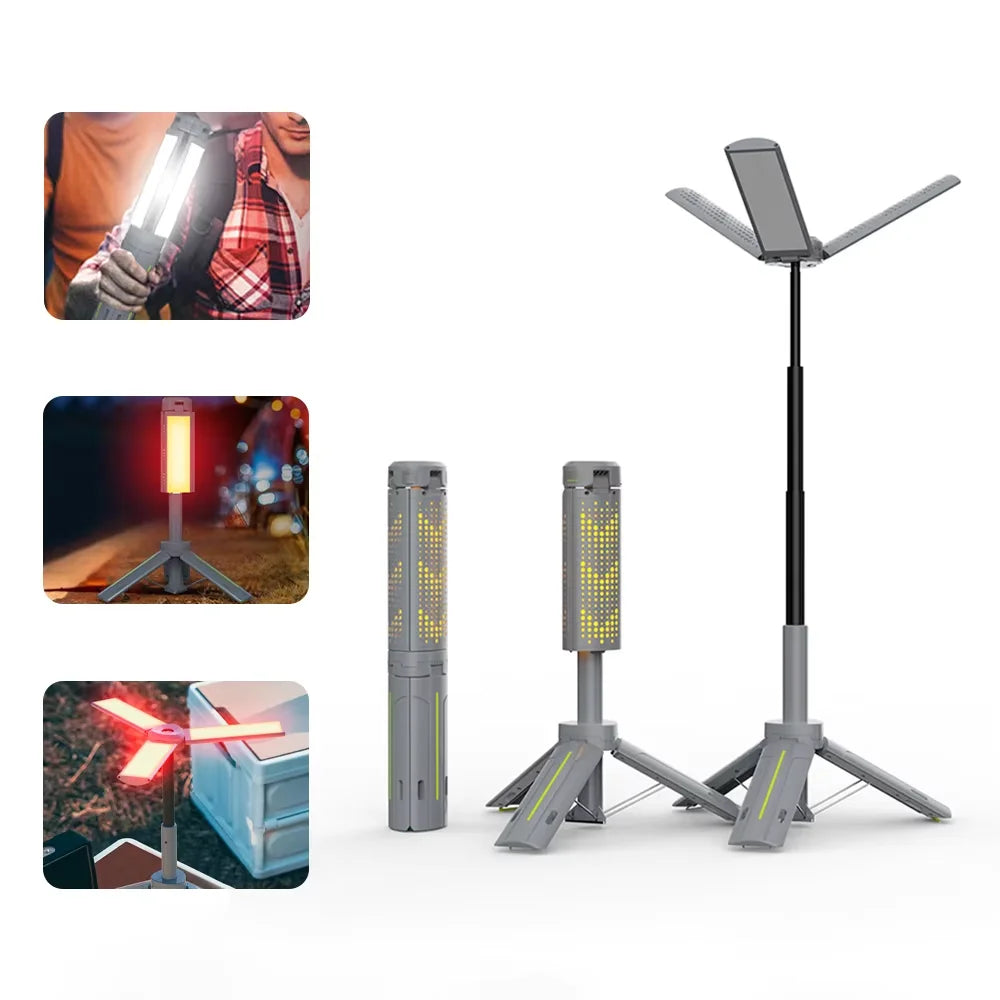 Solar-Powered High-Intensity Emergency Lantern, Multi-Functional  Lamp with Red Warning Light for Home Use  Outdoor Camping