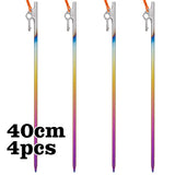 TiTo Camping Tent Accessories Supplies Colorful Titanium Tent Pegs Stakes Heavy Duty Ground Nails 30cm/35cm/40cm for Hard Soil