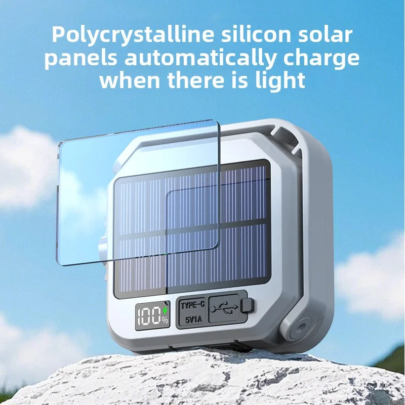 Emergency Lighting Solar Camping Light Portable Outdoor Tent Work SMD Rechargeable LED Hanging Lamp with Digital Power Display