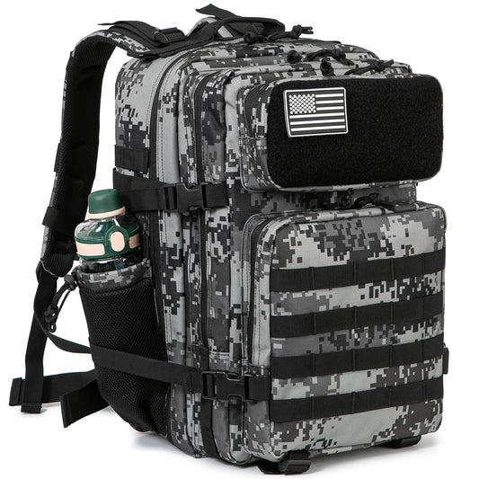 45L Tactical Backpack Molle System Men's Outdoor Hiking Rucksack with Bottle Holder EDC GYM Hunting Bag for Survival