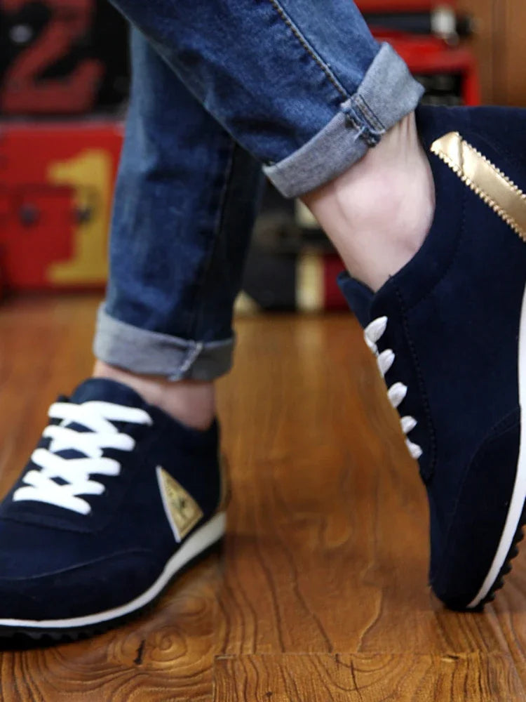 Men’s Lightweight Suede Sneakers – Casual Sports Running Shoes for Comfort & Style