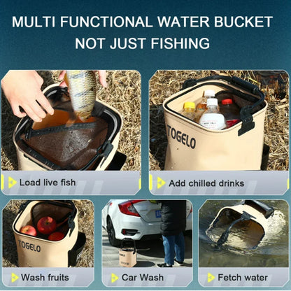 Foldable Live Fish Bucket with Rope