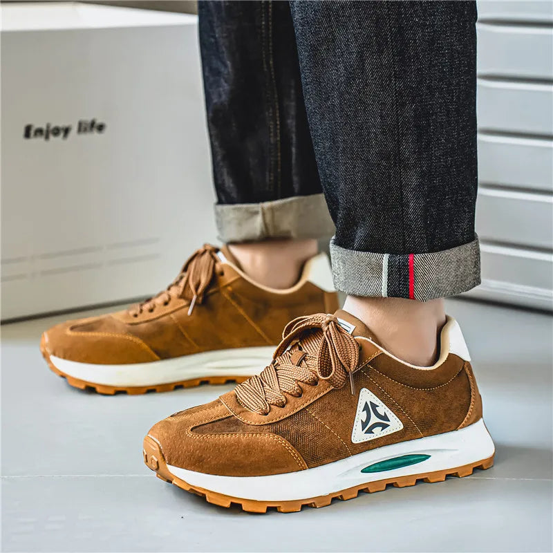 2025 Men’s Breathable Casual Sneakers – Fashionable Thick-Soled Sports Shoes