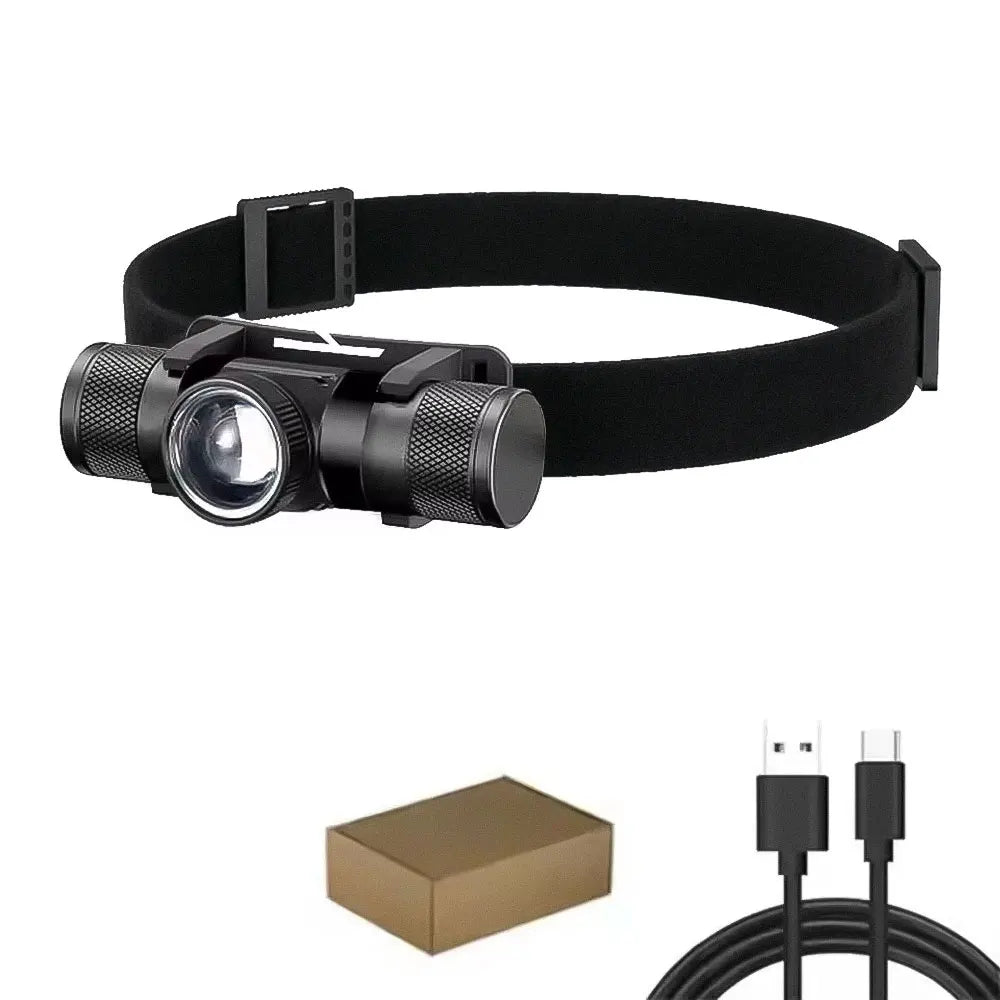 Newest LED Headlamp High Power Headlight 18650 Rechargeable USB Type-C Torch Camping Hunting Flashlight Lamp