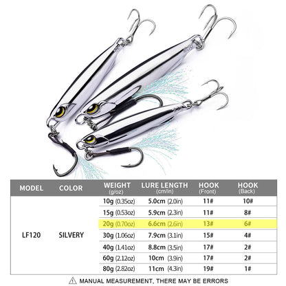 PRO BEROS Electroplated Spoon Metal Jig (10-80g)