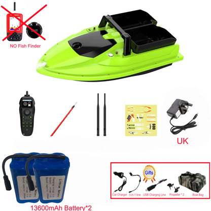 Sonar Bait Boat with Color Fish Finder Screen & Dual Hopper