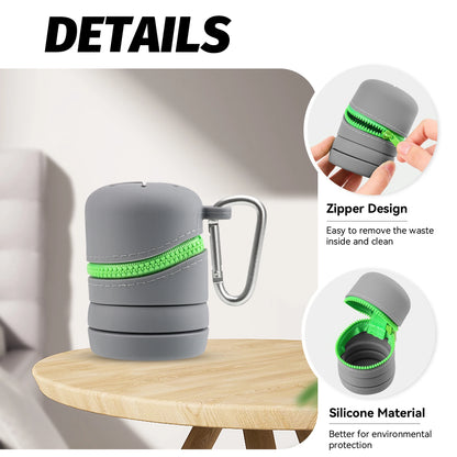 Porfory Foldable Silicone Trash Pouch with Carabiner