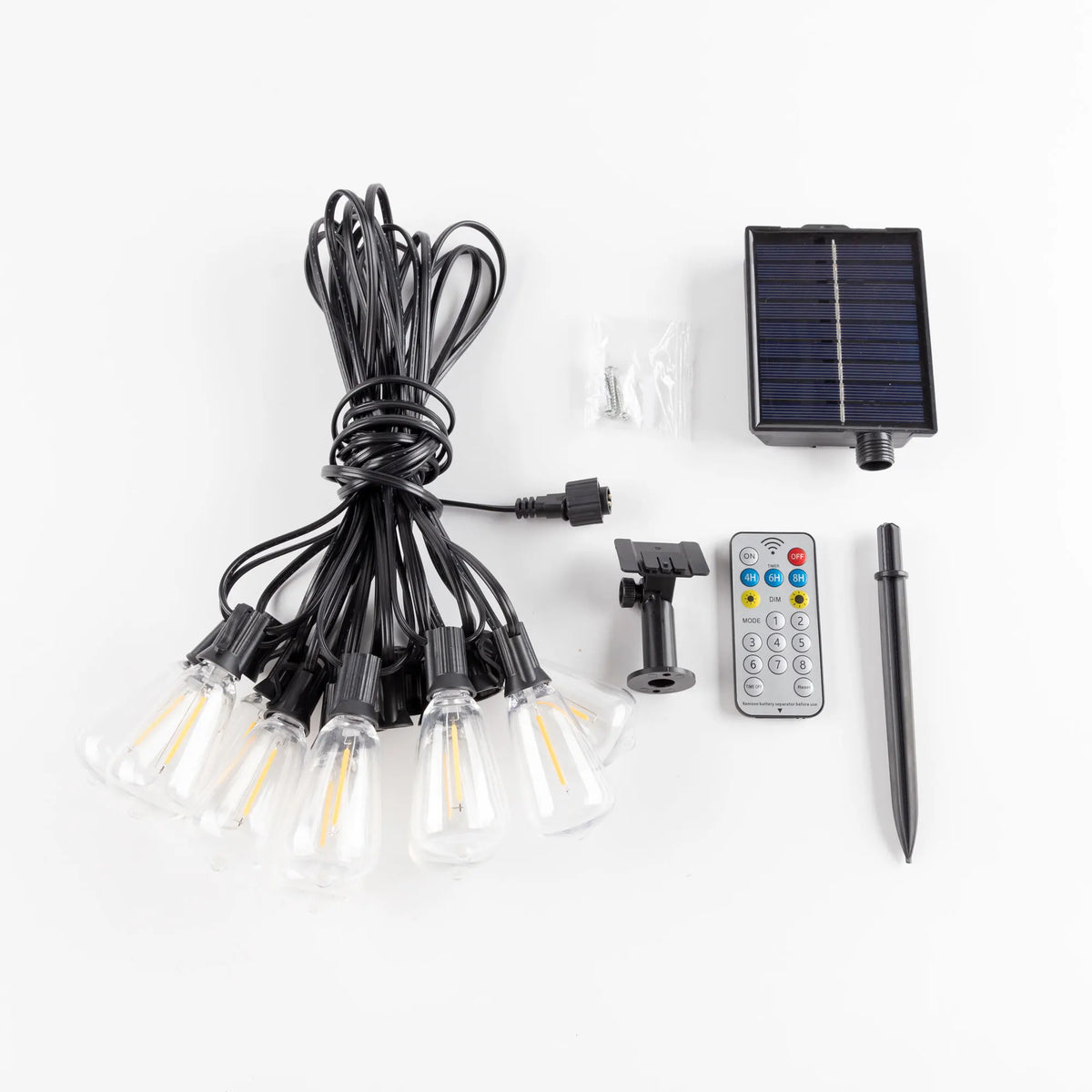 Solar Globe LED String Lights G40 Patio Light USB Recharger 8 Light Modes Remote Control Garden Solar Weatherproof Hanging Light