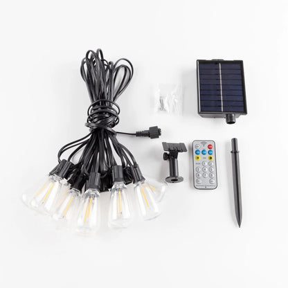 Solar Globe LED String Lights G40 Patio Light USB Recharger 8 Light Modes Remote Control Garden Solar Weatherproof Hanging Light