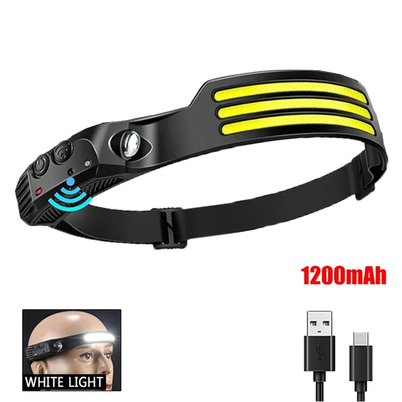USB Rechargeable COB Sensor Headlamp