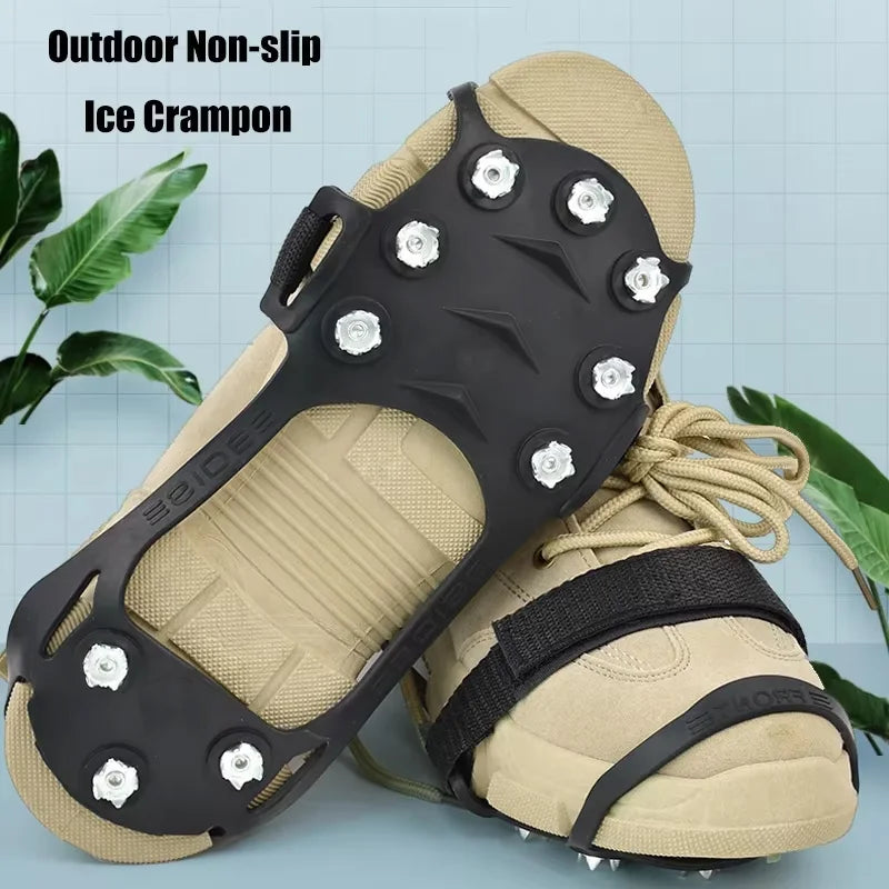 10 Teeth Crampons Outdoor Hiking Climbing Snow And Ice Gripper Anti-slip Covers for Winter Shoes Spikes Snow Shoe Accessories