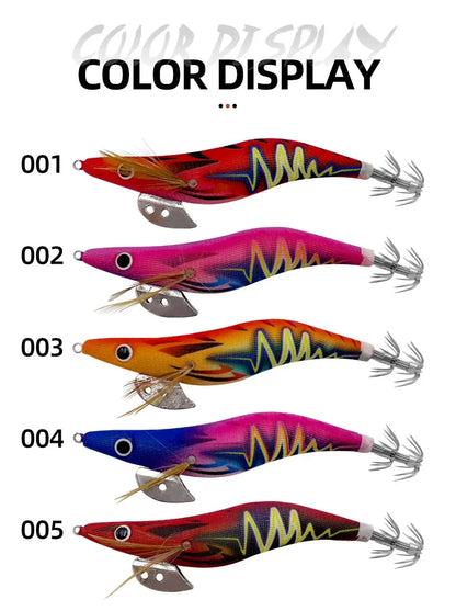 ShareShark 5Pcs/Set Luminous Squid Jig Hooks, 13.2cm 20g 3.5oz #   Shrimp Fishing Lures, Artificial Hard Prawn Bait for Fishing