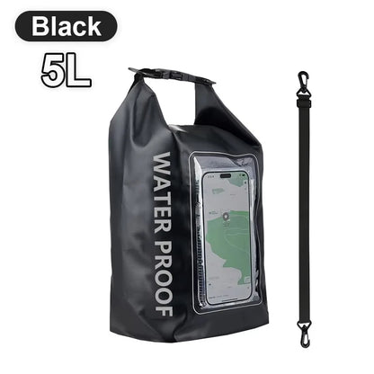 2L/5L PVC Swimming Waterproof Bag,Mobile Phone Waterproof Dry Bag for Trekking Drifting Rafting Surfing Boating Storage Bag