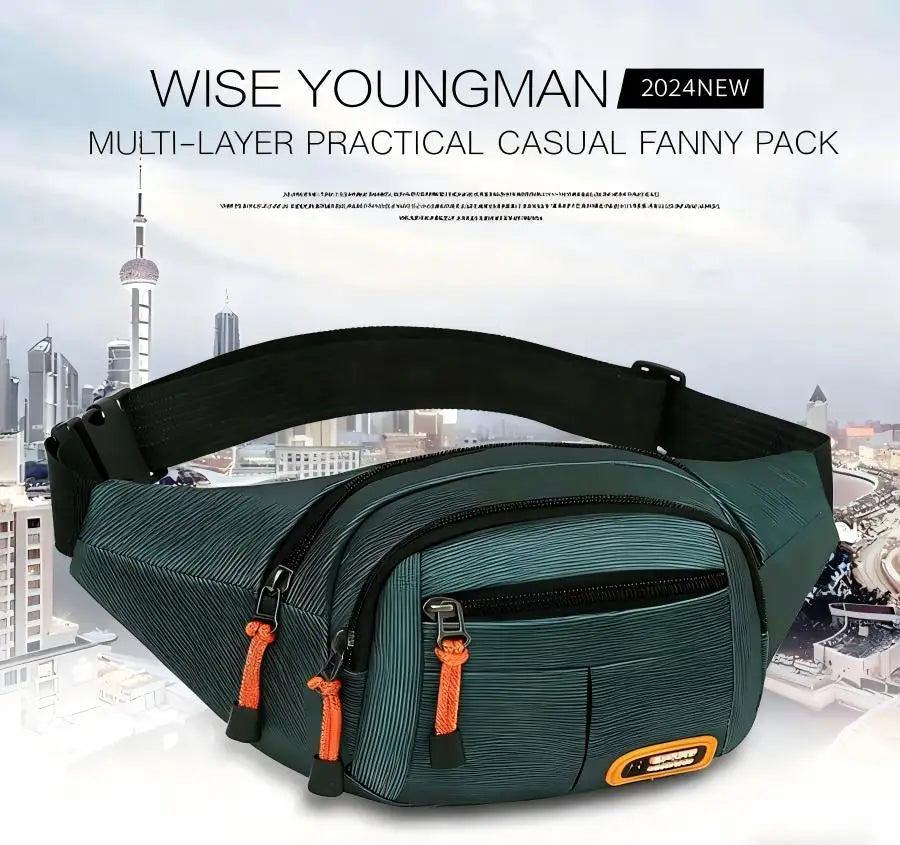 Homefish Unisex Waist Bag Multifunctional Large Capacity Splash Resistant Wear Resistant Worksite Outdoor Fanny Pack