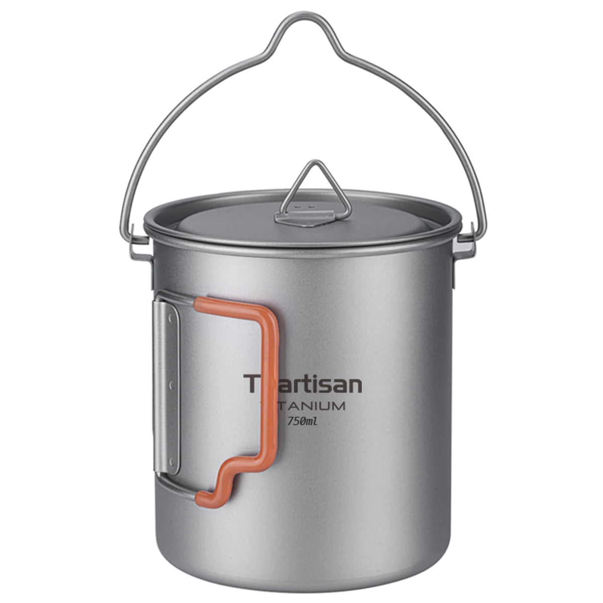 Tiartisan Outdoor Camping Pure Titanium Mug with Collapsible Handle Ultralight Portable Tea Cup Coffee Mug Drinkware