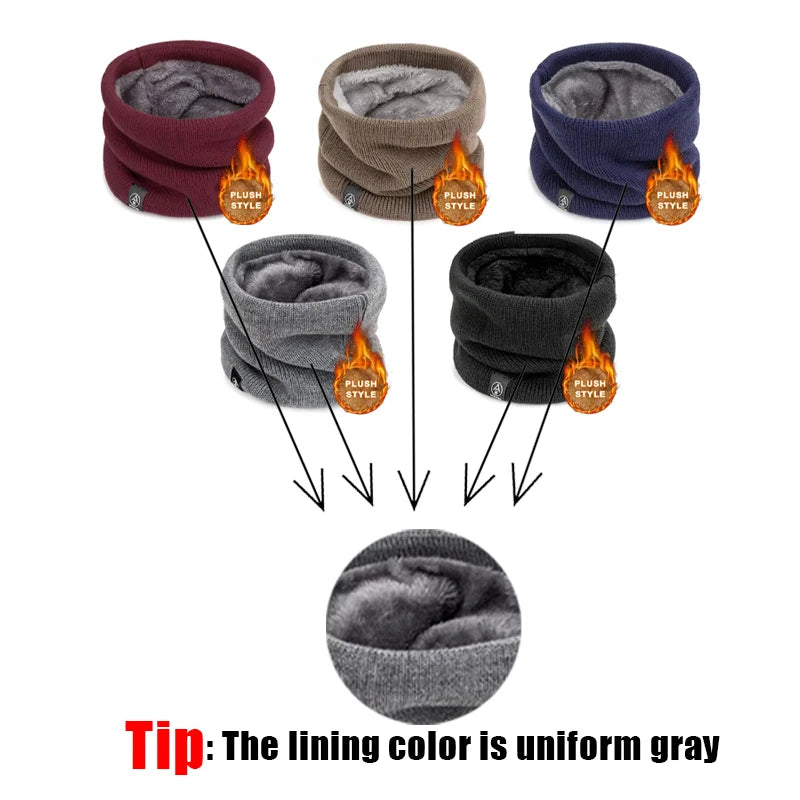 Unisex Thermal Knitted Neck Gaiter Winter Sport Scarf Windproof Face Cover For Skiing Running Cycling Cold Weather Outdoor
