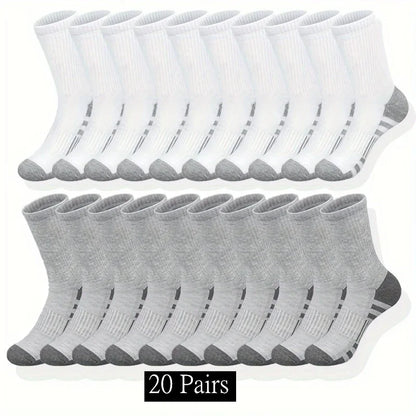 10/20/30 Pairs Men's Classic Crew Socks Unisex Sports Socks for Men Running Basketball Anti-slip Outdoor Breathable Man Socks