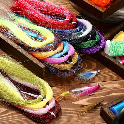 TAKBAS Crystal Flash Fly Tying Kit (15 Pack)
