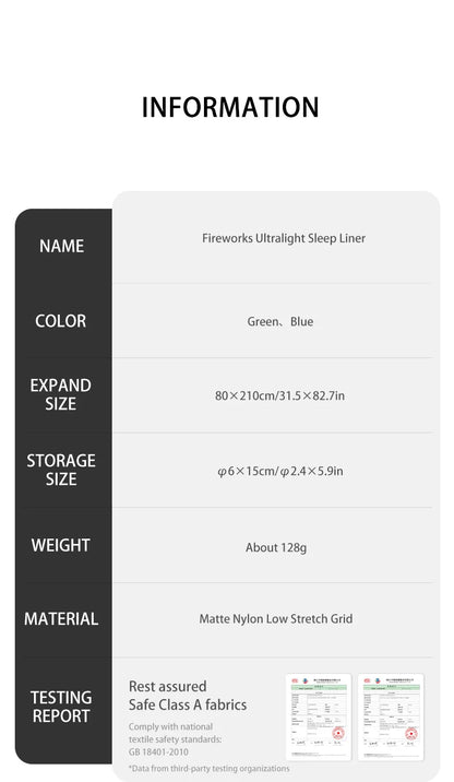 Naturehike Sleeping Bag Liner 128g Ultralight Outdoor Travel Hiking Single Sleeping Bag Liner Travel Blanket Inner Sleeping Bag