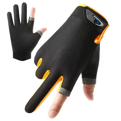 2-Finger Cut Touchscreen Fishing Gloves