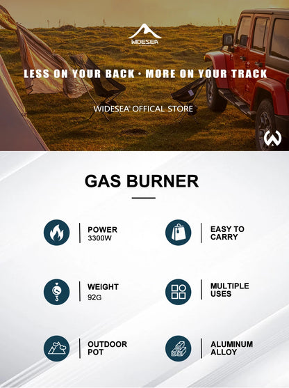 Widesea Portable Camping Gas Stove 3300W Ultralight 92g Aluminum Alloy Backpacking Stove with Carry Bag for Outdoor Cooking Hiki