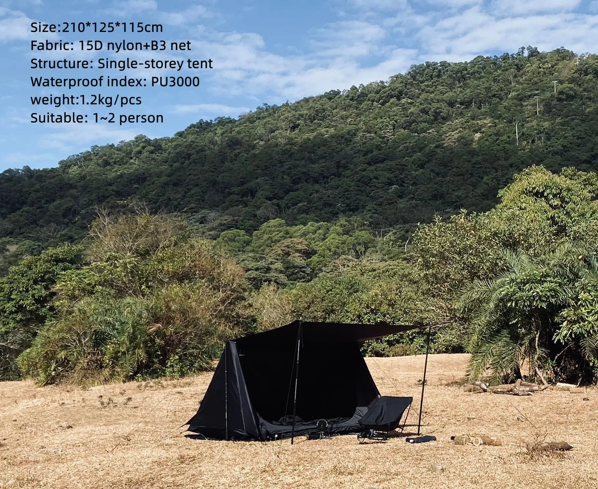Ultralight Bushcraft Shelter,Brown,Army Green and Black, Backwoods Shelter