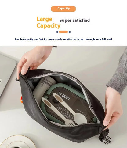 Japanese Minimalist Lunch Bag Thickened Aluminum Foil Insulated Bento Bag for Work School Picnic Outdoor Pack