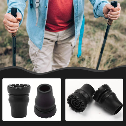 2Pcs 16/20/22mm Antiskid Walking Stick Trekking Pole Tip Protector Rubber Crutch Cane Bottom Pads Climbing Stick Camping Hiking