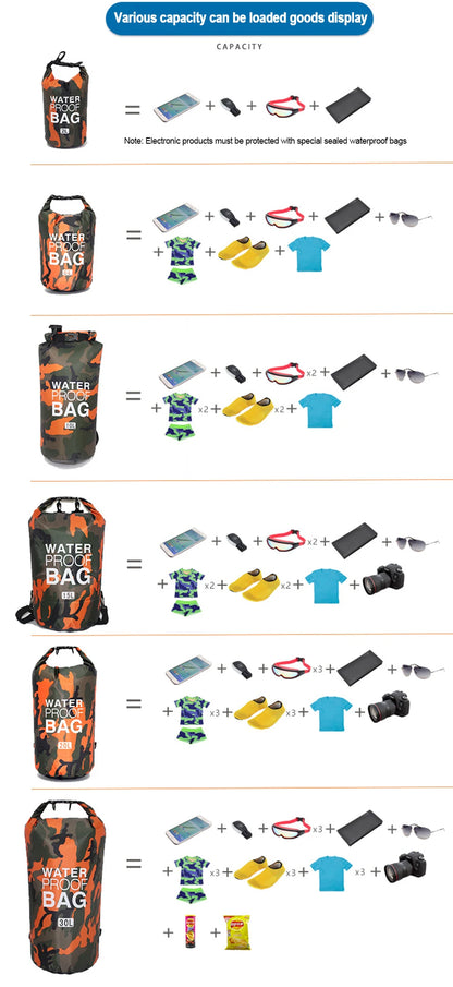 Dry Bag Waterproof for Women Men,2/5/10/15/20/30L Outdoor Sports Bag for Swimming Boating Kayaking Rafting River Trekking