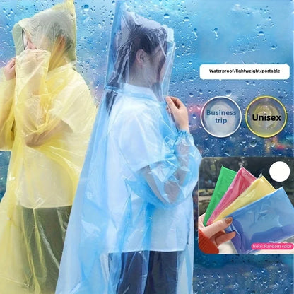 5/10 Pcs Compact Disposable Rain Poncho, Lightweight Emergency Rainwear for Camping, Hiking & Travel