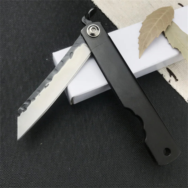 Higonokami Japanese High Quality Mini Pocket Folding Knife VG10 Damascus Steel Copper Handle Outdoor Hunting Fruit Cutting Tool