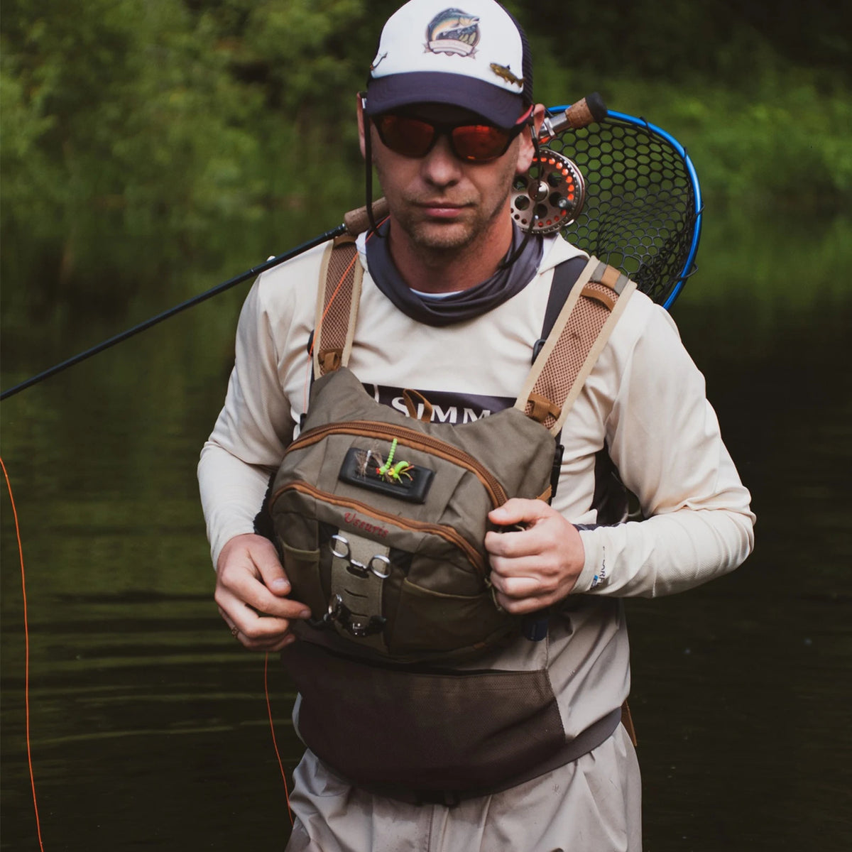 Fly Fishing Chest Pack with Net Holder