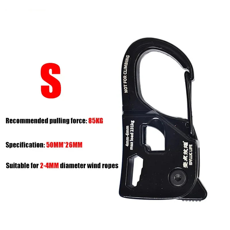 Tent Rope Tightener Camping Aluminum Alloy Ropes Buckle Tent Cord Adjuster Outdoor Survival Tools Ratchet Hangers Tent Suppies