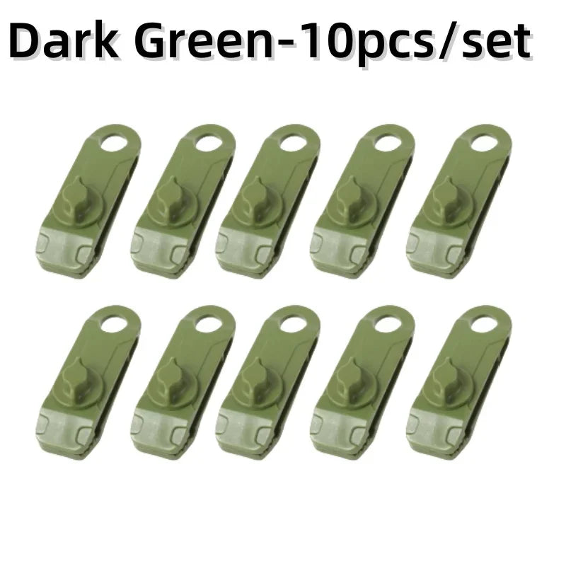 10 PCS Awning Rope Clamp Tarpaulin Clip Tent Canopy Clip Buckle  Reusable Tent Crocodile Clip Awning Outdoor Camping Accessories