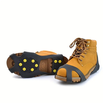 1Pair/2 Pairs Non-slip Shoes Covers, 10-tooth Ice Claws Spikes Crampons For Outdoor Mountaineering Camping Hiking