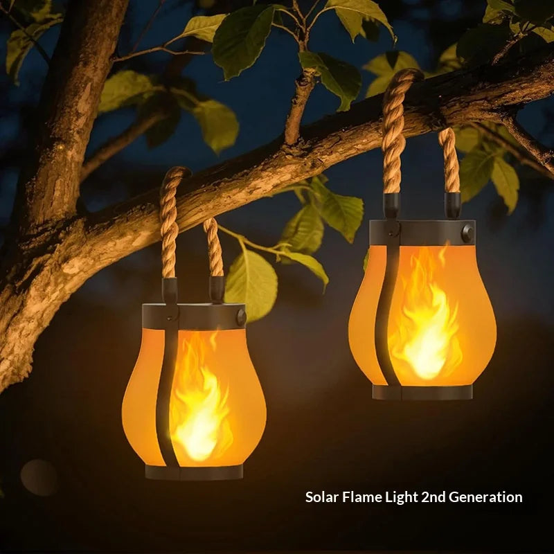 Solar Flame Rope Lantern – Flickering 3D Flame, Type-C