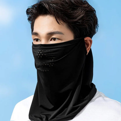 1Pcs Summer Ice Silk Cycling Masks Hanging Ear Breathable Anti-UV Face Scarf Neck Cover for Outdoor Hiking Sunscreen Balaclava