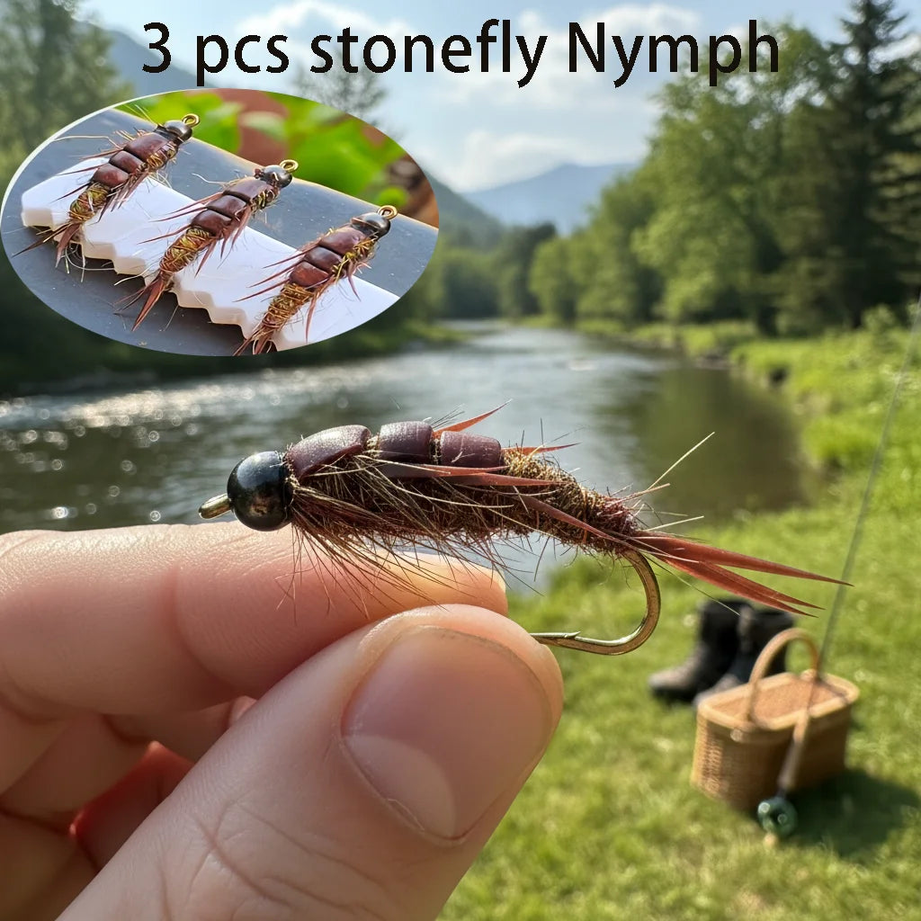 Brass Beadhead Stonefly Nymphs (3 Pack)