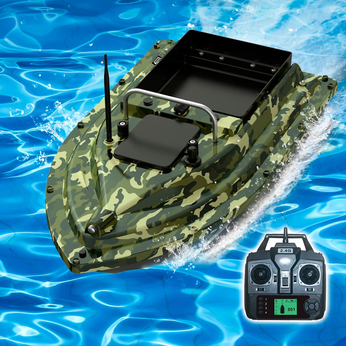 D16E GPS Bait Boat with Large Bait Hopper & Auto-Return