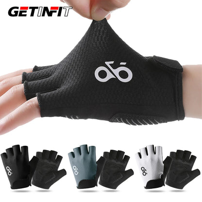 GETINFIT Summer Cycling Half Finger Gloves Lightweight Breathable Non-Slip Durable Shock Absorbing Outdoor Gym Hiking Running