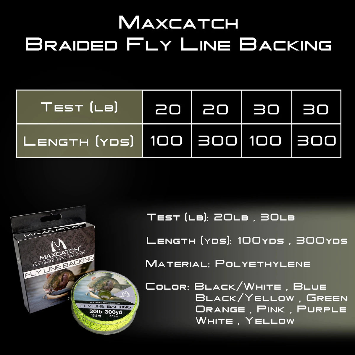Maximumcatch Braided Fly Backing Line (50-300 Yds)