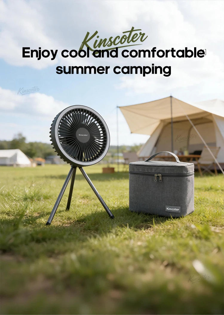 10000mAh 4000mAh Camping Fan Rechargeable Desktop Portable Circulator Wireless Ceiling Electric Fan with Power Bank LED Lighting