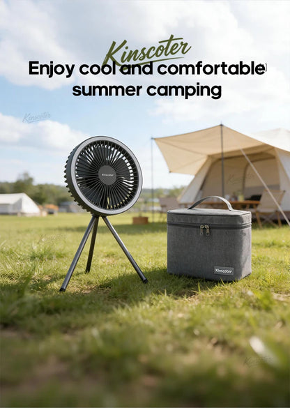 10000mAh 4000mAh Camping Fan Rechargeable Desktop Portable Circulator Wireless Ceiling Electric Fan with Power Bank LED Lighting