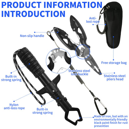 Fishing Pliers and Fish Gripper Set