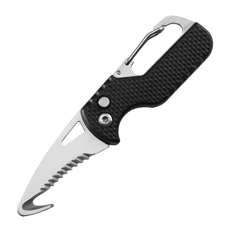 Portable Folding Knife Express Package Knife Gift Keychain Serrated Hook Knife Outdoor Camping Carry-on Survival Tool Box Opener